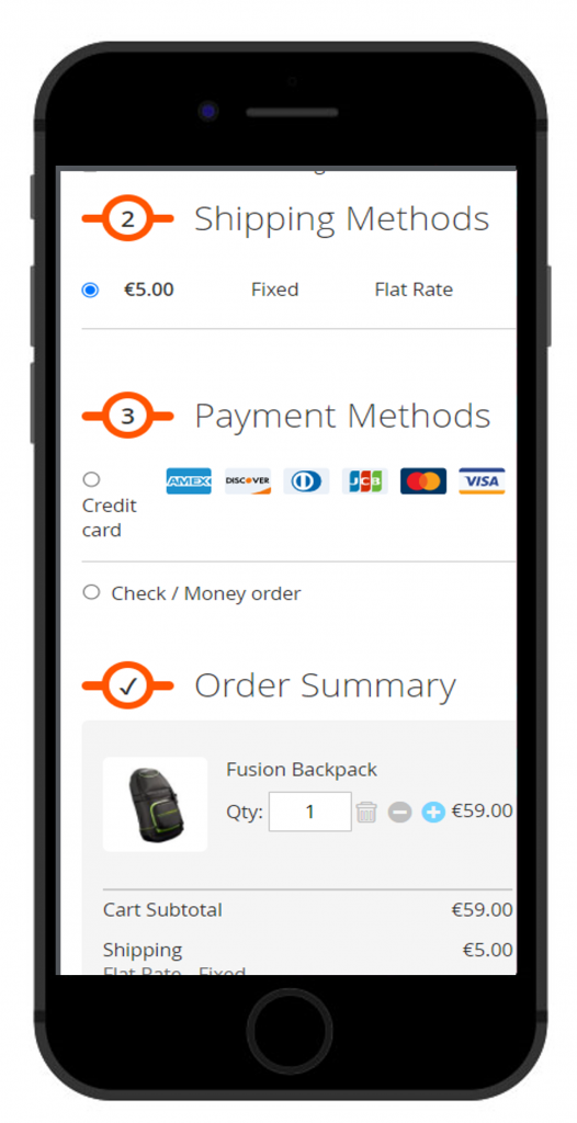 OneStepCheckout for Magento 2 Mobile responsive layout