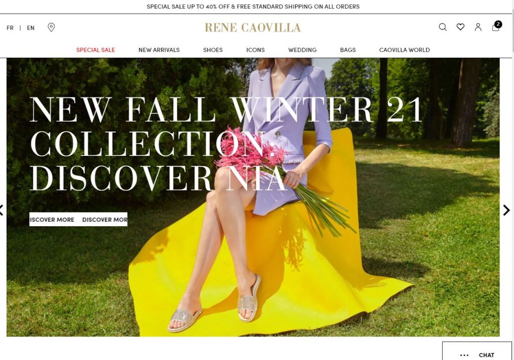 Rene Caovilla Italian Shoe designer Magento 2 homepage One Page Checkout