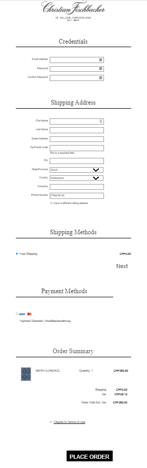 Magento 2 store one step checkout with a one column layout