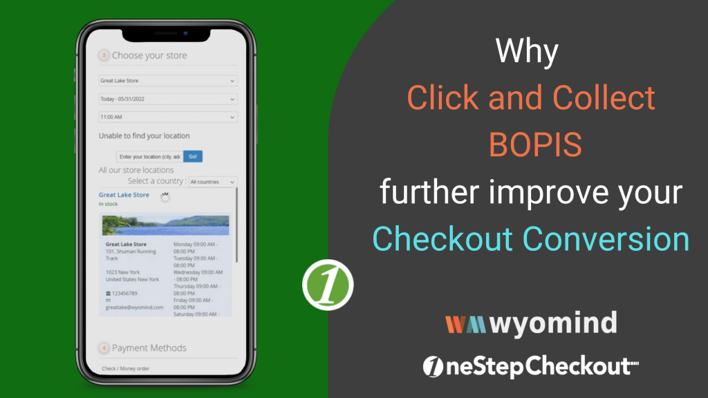 Click Collect wyomind OneStepCheckout In Store Pick Up, BOPIS